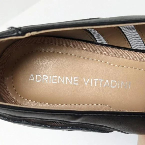 Adrienne Vittadini Women's Black Leather Mesh Pointed-Toe Heels - Picture 5 of 7